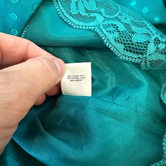 MOULINETTE SOEURS‎ ANTHROPOLOGIE Dress Ruffled Teal Eyelet Womens 6 Cotton Silk - Picture 8 of 9